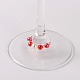 Abalorios de acrílico transparente de vidrio de los charms del vino AJEW-JO00019-03-2