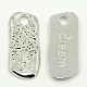 Alloy Rectangle Carved Wishing Tree and Word Dream Pendants PALLOY-M031-01P-NF-1