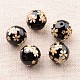 Flower Picture Printed Glass Round Beads GLAA-J089-12mm-A04-1