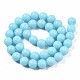 Cordones de perlas redondas de piedra luminosa sintética G-T136-01B-03-2