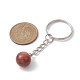 Круглый брелок для ключей из натуральных и синтетических драгоценных камней KEYC-JKC00577-4