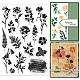 GLOBLELAND Plant Silhouette Clear Stamps for DIY Scrapbooking Leaves Flowers Silhouette Silicone Clear Stamp Seals for Cards Making Photo Album Journal Home Decoration DIY-WH0167-57-0520-1