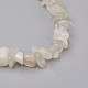 Bracelets de cheville en perles de pierre de lune blanche naturelle AJEW-AN00229-02-2