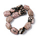 Natur Rhodonit Perlen Stränge G-F743-04G-3