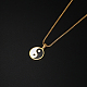Colliers avec pendentif yin yang en acier inoxydable et émail pour femmes VV9279-1-4