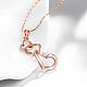 Rose Gold Plated Tin Alloy Heart to Heart Necklaces NJEW-BB02215-4