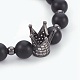 Natural Black Agate(Dyed) Beads Stretch Bracelets BJEW-JB03966-01-2