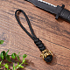 DELORIGIN 2pcs Knife Lanyards with Alloy Samurai Head Beads Charms Paracord Tactical Lanyard Braided Clip Lanyard Strap EDC Accessories for Knife Buckle Travel Keychain Backpack Camping Zipper Pulls HJEW-WH0043-64AG-4