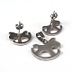 Hobbyhorse 304 inoxydable pendentifs en strass en acier et boucles d'oreille ensembles de bijoux SJEW-F130-12P-2