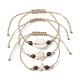3-teiliges Set mit Armbändern aus natürlichen Muscheln und synthetischen türkisfarbenen geflochtenen Perlen in 3 Stilen BJEW-JB10024-1