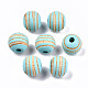 Painted Natural Wood Beads WOOD-T021-54A-06-1