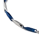 201 collar de cadena de eslabones de barra de acero inoxidable para hombres y mujeres. NJEW-G112-07B-BLP-2