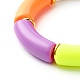 Bracelet extensible de perles acryliques de tube incurvé trapu pour les femmes de fille BJEW-JB06684-03-4