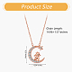 Chinese Zodiac Necklace Sheep Necklace 925 Sterling Silver Rose Gold Lamb on the Moon Pendant Charm Necklace Zircon Moon and Star Necklace Cute Animal Jewelry Gifts for Wome JN1090H-2
