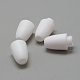 プラスチック離脱クラスプ  ゴムシリコーンの歯がひものネックレスのための  ホワイト  24x9mm  穴：2.5mm X-KY-R012-01-3