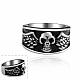 Fashionable 316L Surgical Stainless Steel Skull Rings Wide Band Rings for Men RJEW-BB10144-7-1