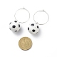Большие серьги-кольца с подвесками из смолы на тему спортивного мяча EJEW-JE05023-5