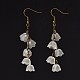 Glass Flower Beads Dangle Earrings EJEW-JE01771-2