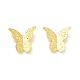真鍮製カボション  ネイルアートの装飾の付属品  蝶  ゴールドカラー  4.5x4.5x1.5mm X-MRMJ-Q082-01B-G-2