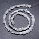 Hebras de cuentas de pepitas de piedras lunares de arcoíris blancas naturales G-O048-07-3