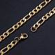 Men's 304 Stainless Steel Figaro Chain Necklaces NJEW-T012-02-61-G-1