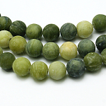 Rotonde smerigliato Taiwan naturale filamenti di perline giada, 10mm, Foro: 1 mm, circa 38pcs/filo, 15.5 pollice