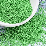 12/0 Grade A Round Glass Seed Beads, Baking Paint, Dark Sea Green, 12/0, 2x1.5mm, Hole: 0.7mm, about 30000pcs/bag
