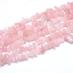 Chapelets de perles en quartz rose naturel, puces, 8~20x8~18mm, Trou: 1mm, environ 31.5 pouce