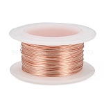 Alambre de joyería de cobre redondo, sin plomo, cadmio, níquel, Plateado de larga duración, con carrete, oro rosa, 23 calibre, 0.6mm, aproximadamente 19.68 pie (6 m) / rollo