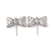 Серьги-гвоздики из латуни с прозрачным фианитом KK-G491-56P