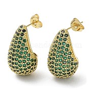 Серьги-гвоздики с кубическим цирконием EJEW-H137-01G-03