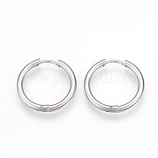 201 Stainless Steel Huggie Hoop Earrings MAK-R021-15mm