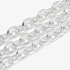 Cadenas de cable de aluminio, sin soldar, oval, gainsboro, 13x10x2.3mm