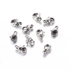 Anlaufgeschützte Karabinerverschlüsse aus Edelstahl 304, Papagei-Auslöseverschlüsse, Klasse A, Edelstahl Farbe, 10x6x3 mm, Bohrung: 1.50 mm