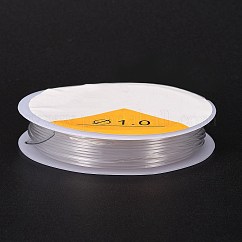 Hilo elástico elástico de cristal redondo, para pulseras, joyería de piedras preciosas, fabricación de abalorios, artesanía, Claro, 1mm, alrededor de 4.3 yarda (4 m) / rollo