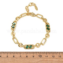 Pulseras de cadena de eslabones de circonita cúbica micropavé de latón con anillo y clip para mujer&nbsp;BJEW-D458-03G-05