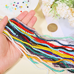 21 нитка 21 цвета непрозрачные однотонные стеклянные бусины нити&nbsp;EGLA-GO0001-03