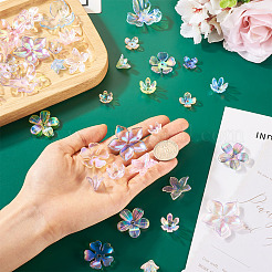 45 capuchon de perles en acrylique transparent de 9 couleurs.&nbsp;MACR-TA0001-92