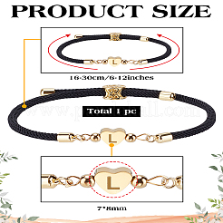 1 bracelet réglable en cordon de nylon pour femmes et hommes&nbsp;BJEW-LP0001-30L
