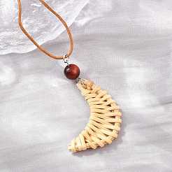 Collane lunghe con pendente in rattan intrecciato in stile boho&nbsp;WD-CBA76F6-01C