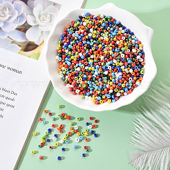 8/0 непрозрачным цвета радуги гальваническим круглый бисер&nbsp;SEED-YW0001-13