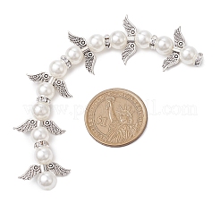 Цепочки из круглого бисера из сплава и АБС-пластика с имитацией жемчуга&nbsp;PALLOY-JF02923