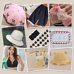 7.5 ярд кружевной отделки из полиэстера&nbsp;DIY-FG0006-84A