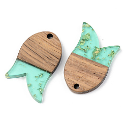 Подвески из прозрачной смолы и ореха&nbsp;RESI-S389-060B-B02