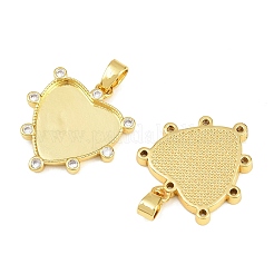 Messing Micro pave Zirkonia Anhänger Cabochon Fassungen&nbsp;KK-CBA6A75-50B-G