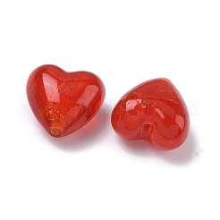 Бусины ручной работы золотой фольги стекла&nbsp;LAMP-F043-01B