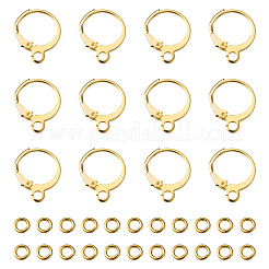 Латунные серьги-кольца Huggie и открытые прыгающие кольца&nbsp;KK-TA0007-83G