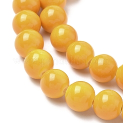 Выпечки расписные стеклянные круглые бусины пряди&nbsp;DGLA-XCP0001-28