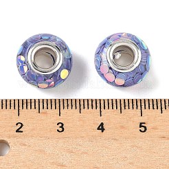 Прозрачные европейские бусины-рондель из смолы&nbsp;RESI-S023-15