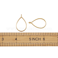 Rack-Beschichtung Legierung Teardrop Open Back Lünette Anhänger&nbsp;PALLOY-TA0001-09G